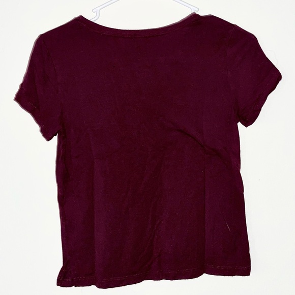 American Eagle Soft and Sexy maroon mid length baby tee Size S - Picture 3 of 4